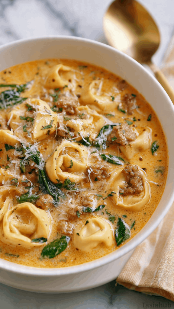 crockpot sausage and tortellini soup
