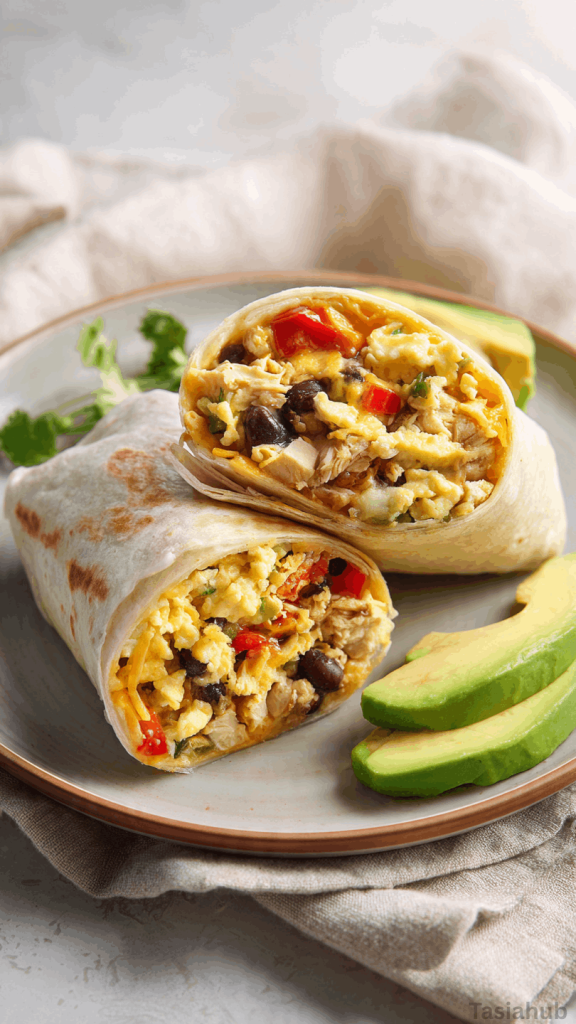 high protein breakfast burrito