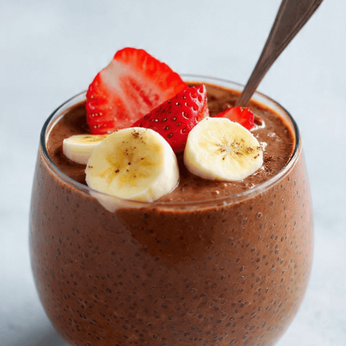high protein chocolate chia pudding
