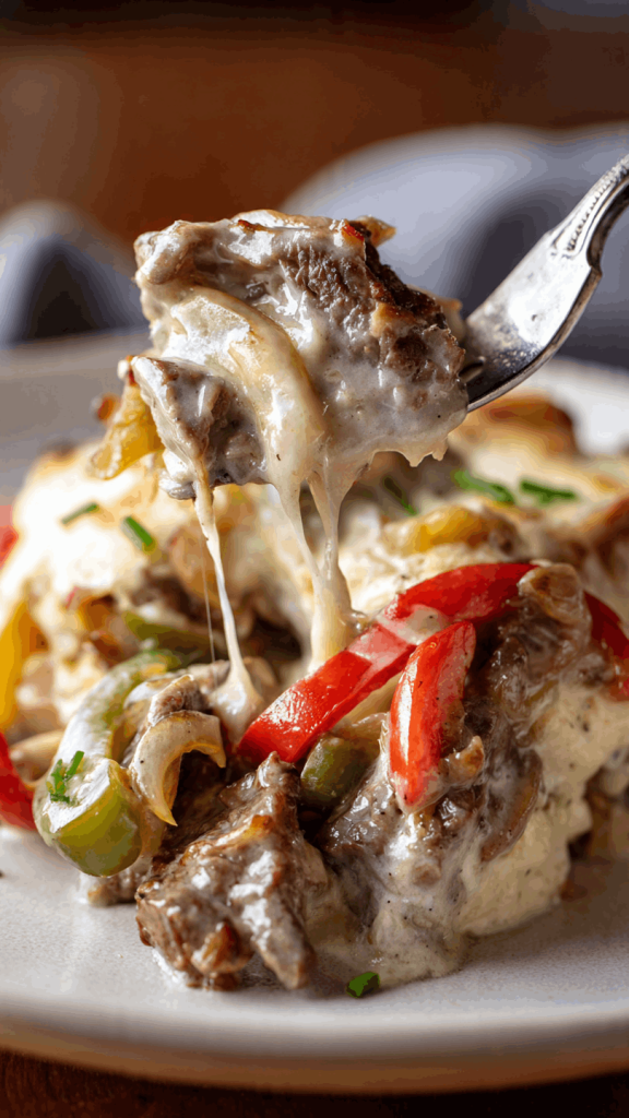 keto Philly cheesesteak casserole