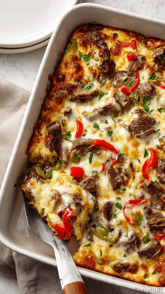 keto Philly cheesesteak dish
