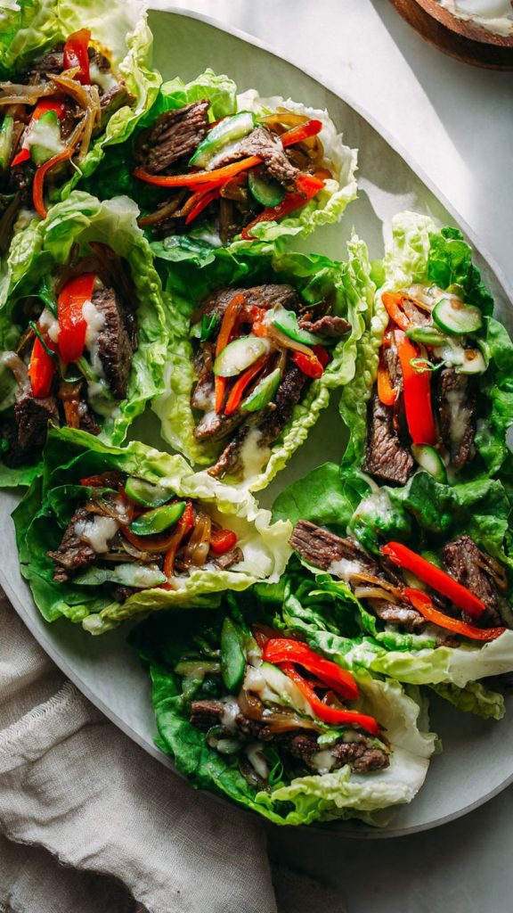 keto Philly cheesesteak lettuce wraps 1