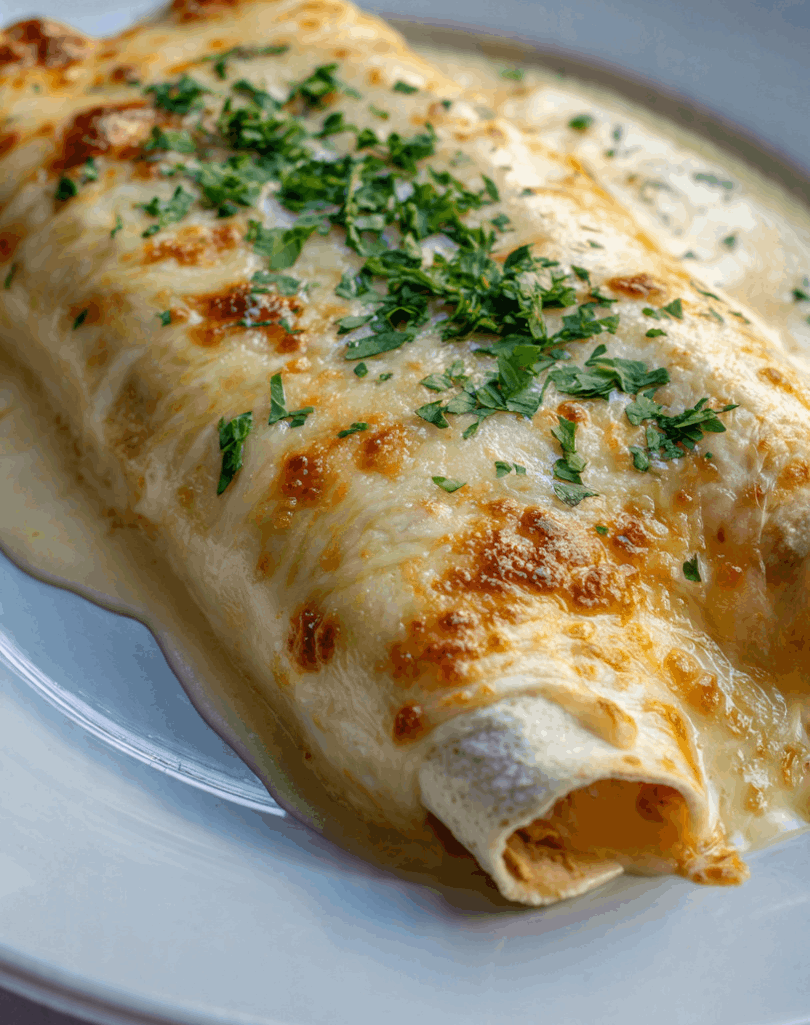 Keto White Chicken Enchiladas