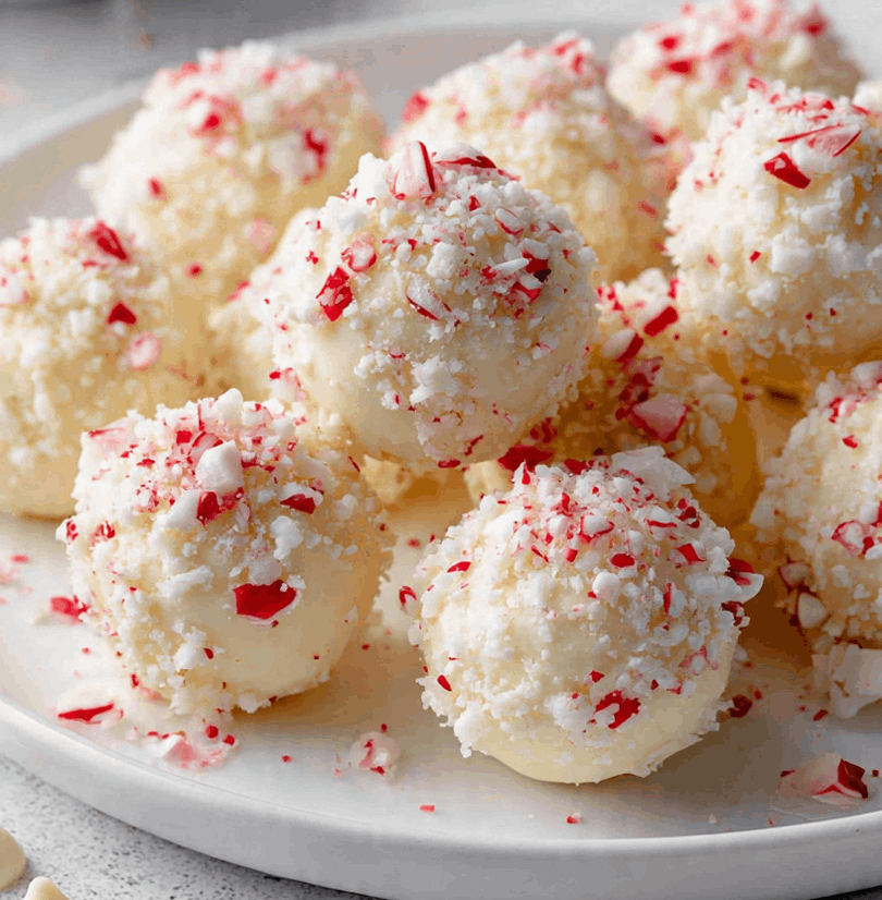 Peppermint White Chocolate Truffles