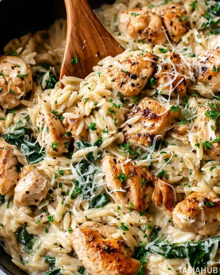 Creamy Parmesan Chicken and Orzo