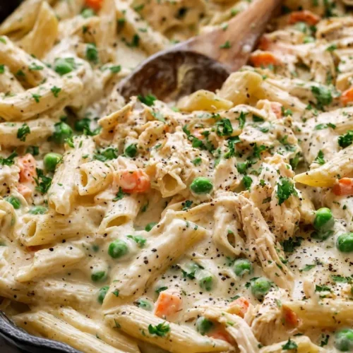 Creamy chicken pot pie pasta
