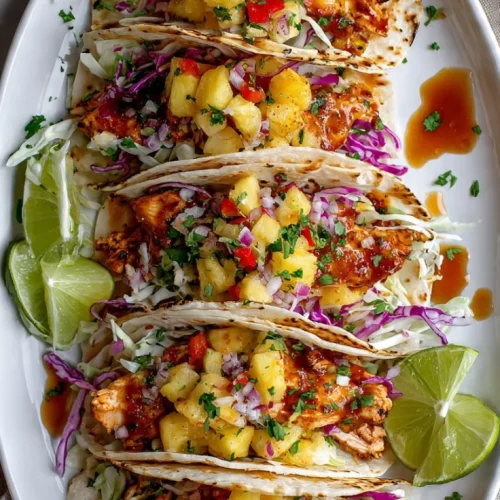 Hawaiian chicken tacos