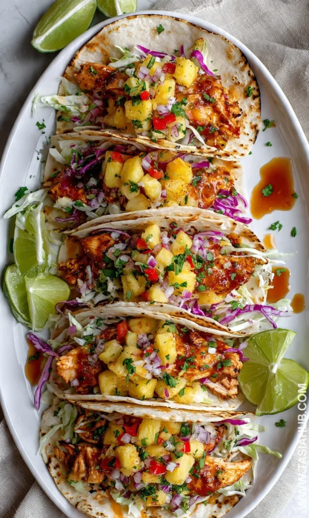 Hawaiian chicken tacos recipe