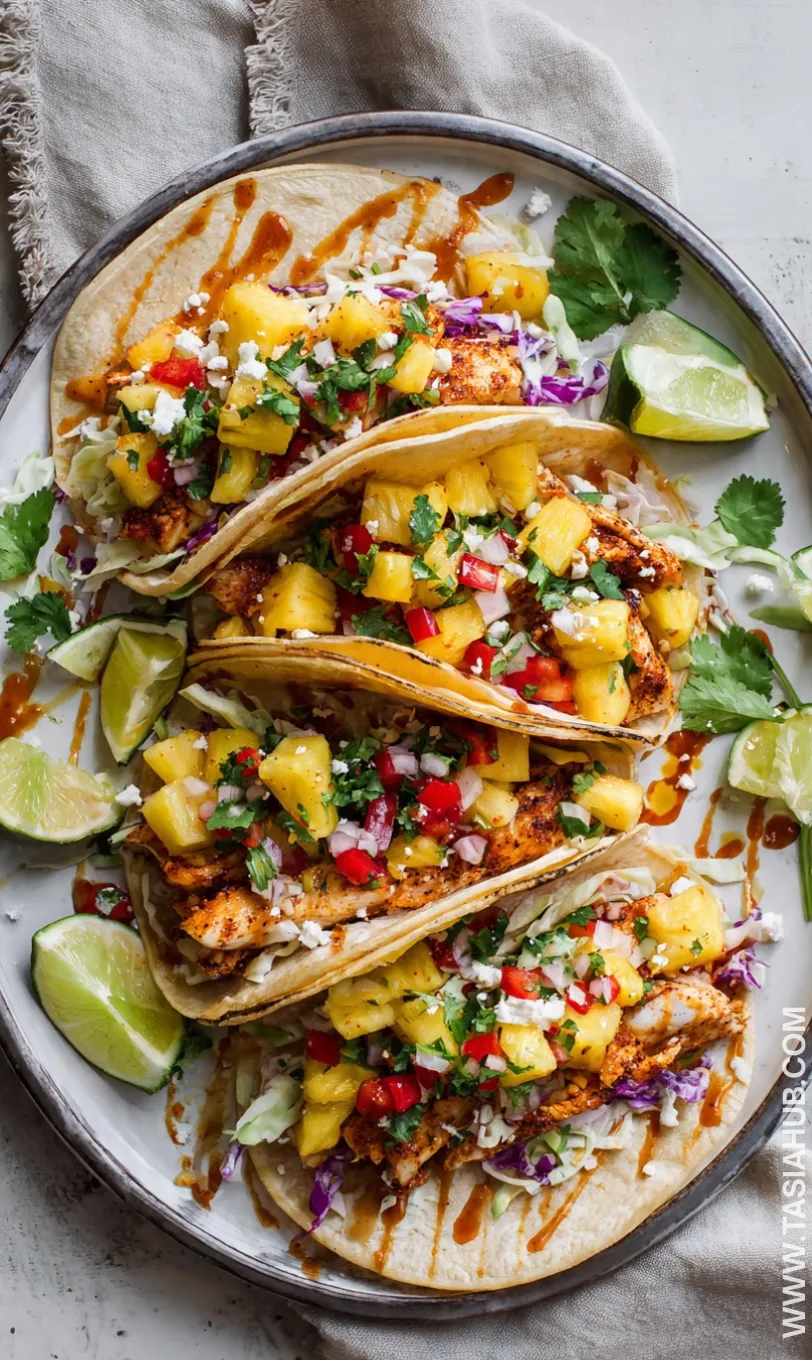 Hawaiian chicken tacos