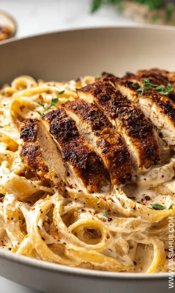 blackened chicken Alfredo