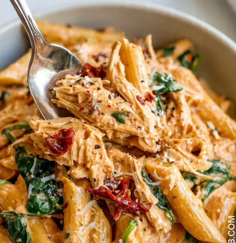 Crockpot Tuscan Chicken Pasta