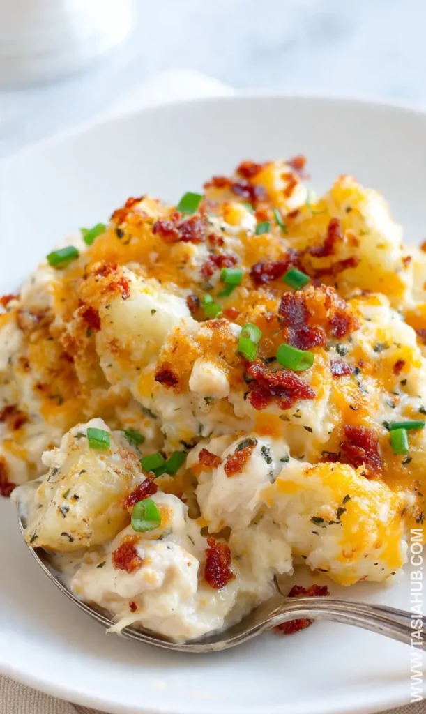 loaded chicken bacon potato casserole