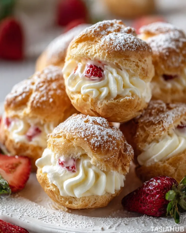 Strawberry cream puffs
