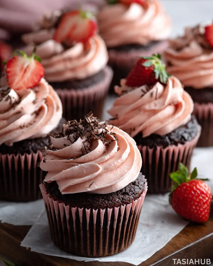 Chocolate strawberry cupcakes
