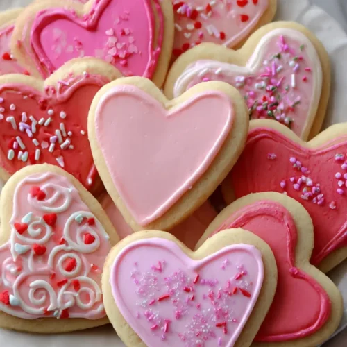 Heart shaped sugar cookies