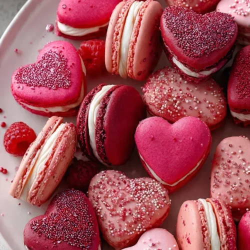Heart macarons