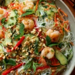 Spring roll salad with peanut sauce