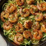 Garlic butter shrimp with zucchini noodles