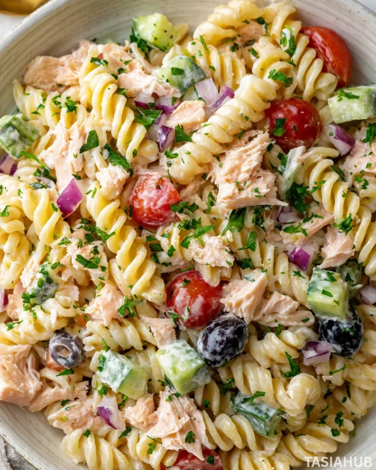 Salmon pasta salad