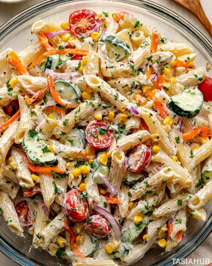 Cottage cheese pasta salad