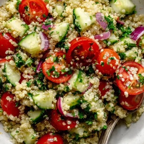 Quinoa cucumber tomato salad