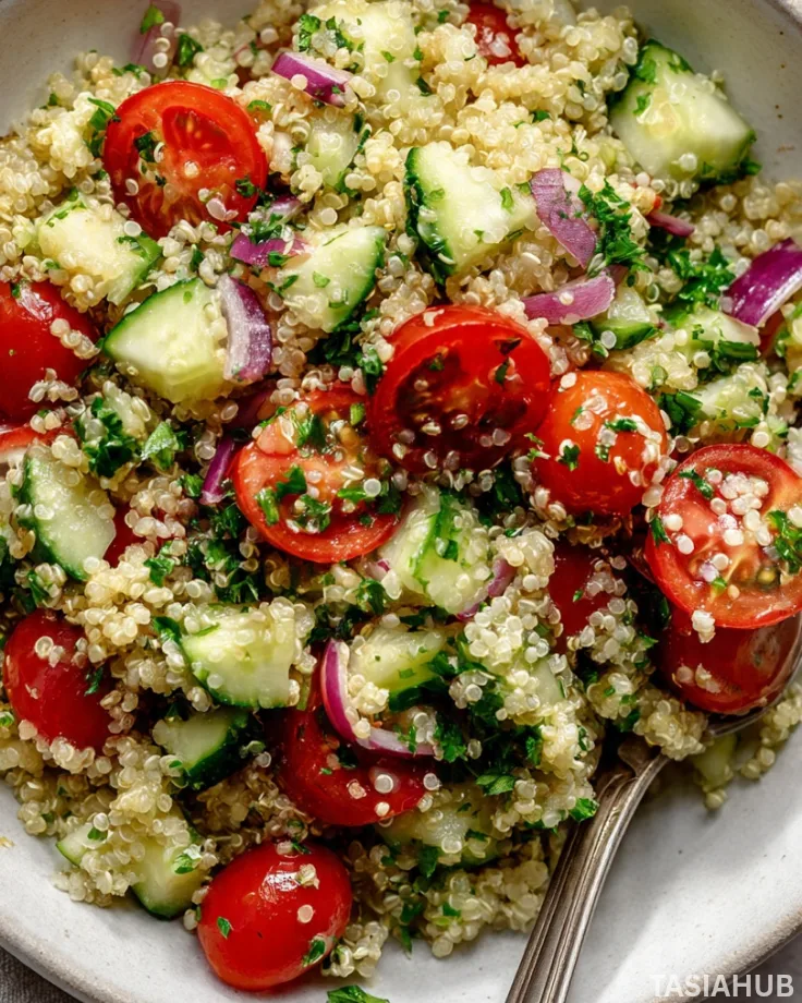 Quinoa cucumber tomato salad