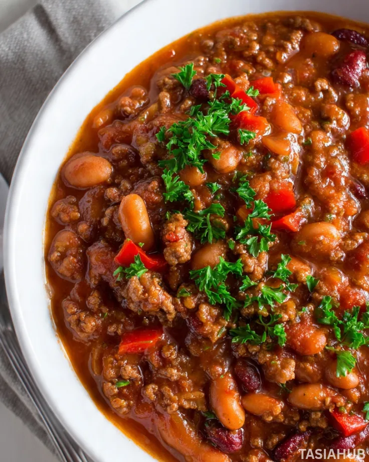 Baked beans with ground beef