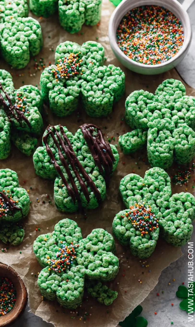 Shamrock rice Krispie treat