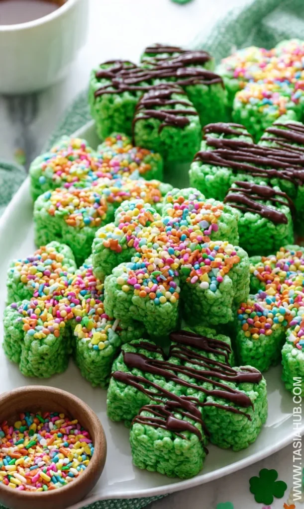 Shamrock rice Krispie treats