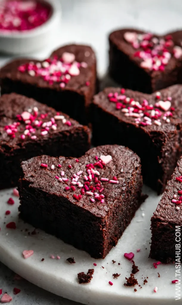 Valentines heart brownies