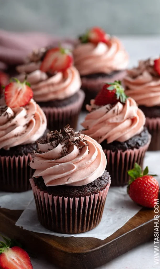 chocolate strawberry cupcakes