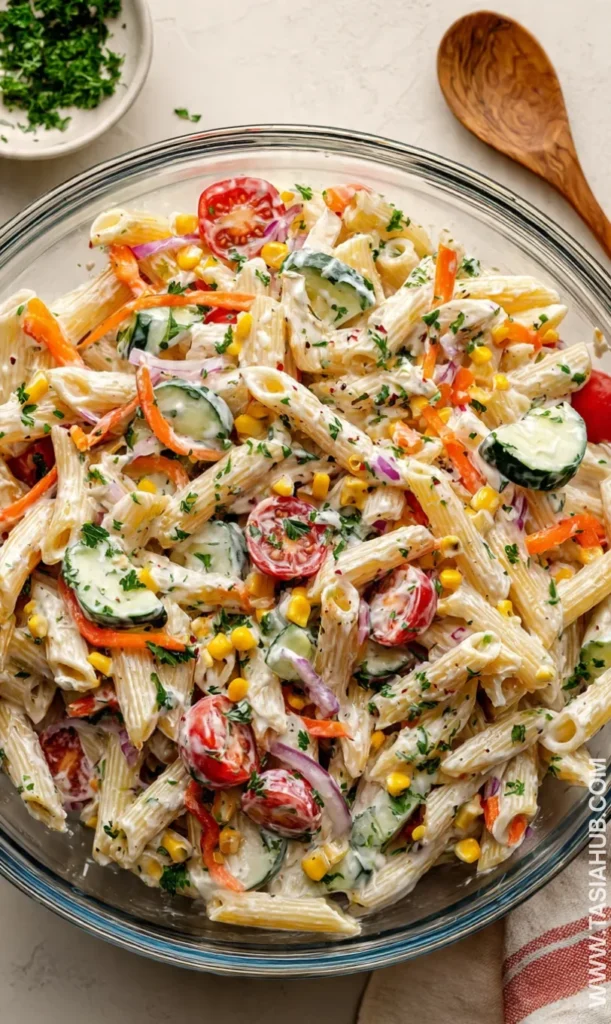 creamy cottage cheese pasta salad