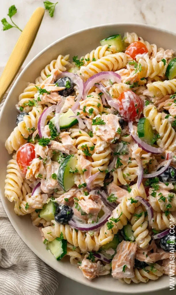 creamy salmon pasta salad