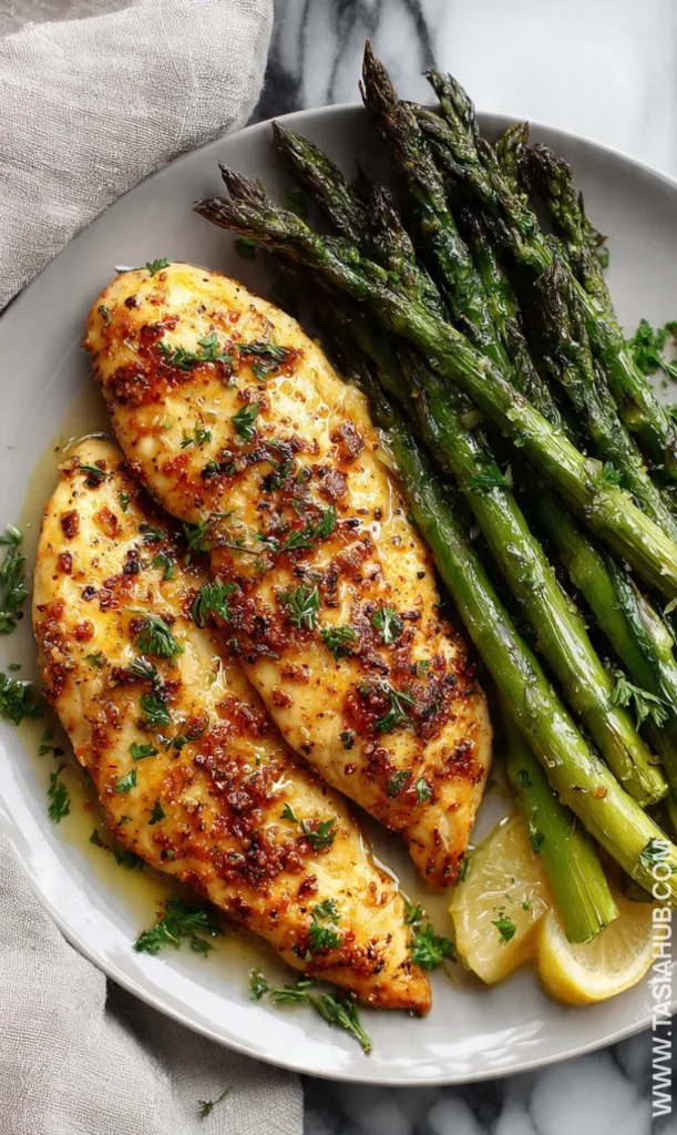 lemon herb roasted chicken and asparagus