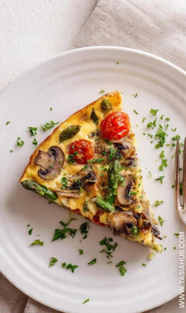 mushroom asparagus and tomato frittata