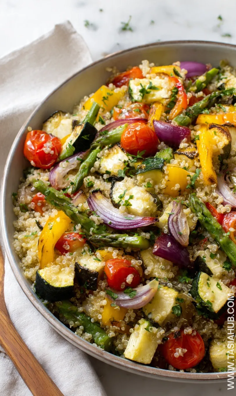 quinoa salad with roasted spring vegetable