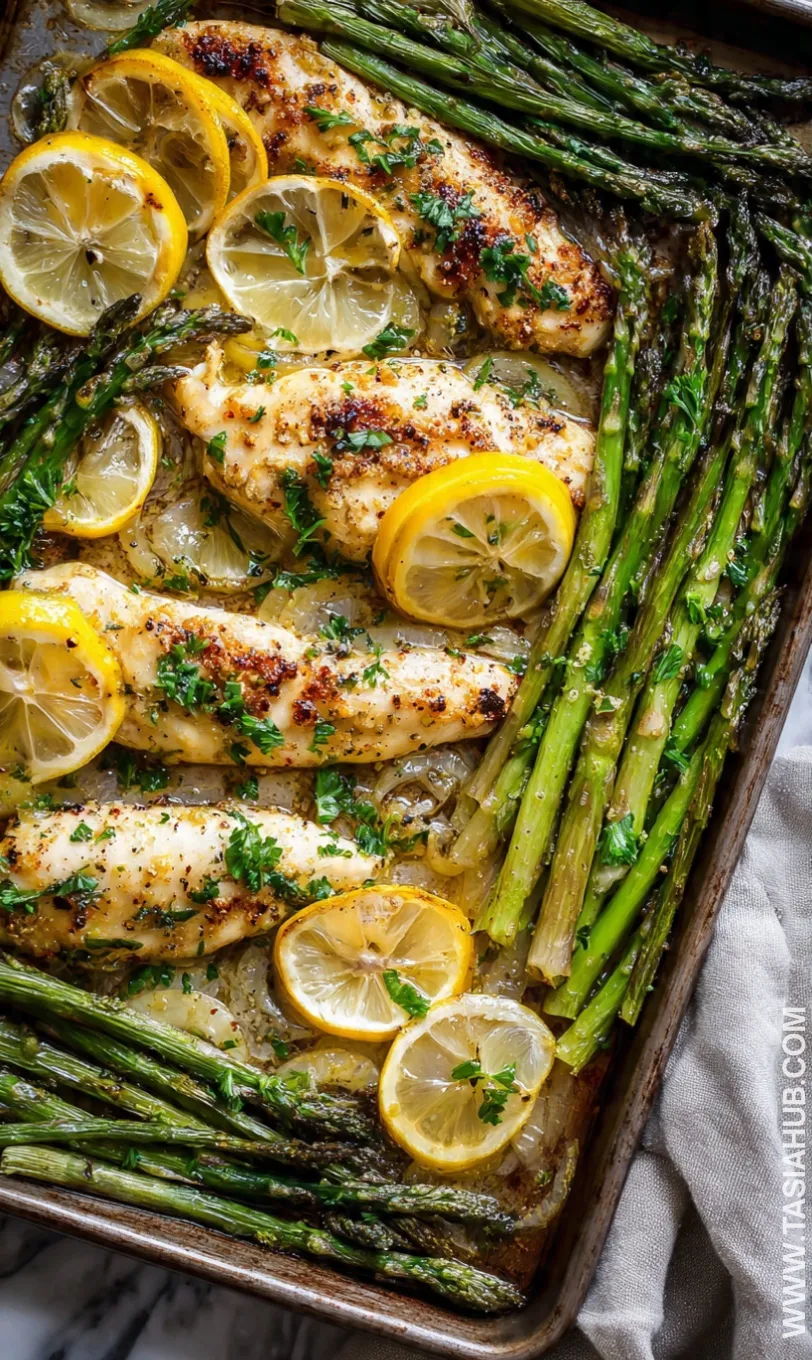 roasted lemon herb chicken with asparagus