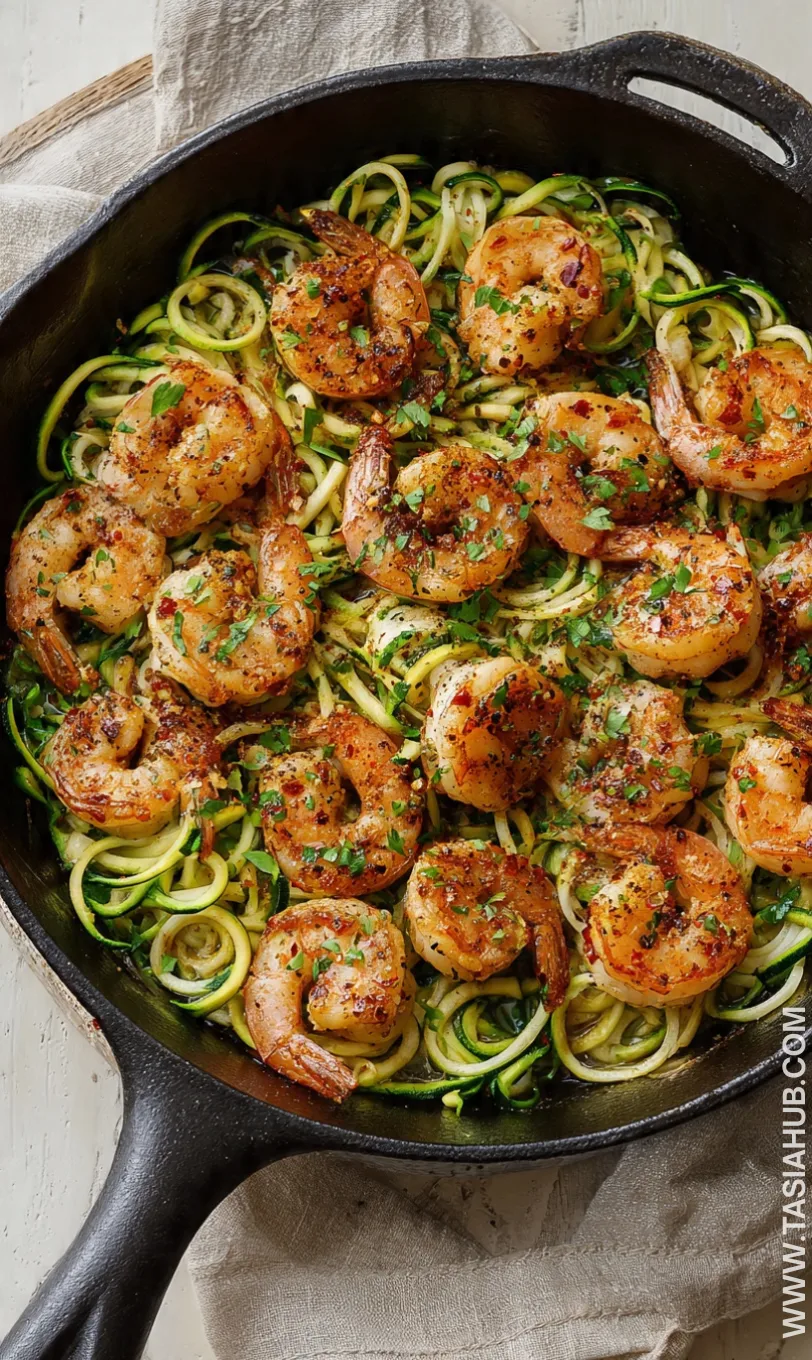 shrimp and zucchini noodles skillet