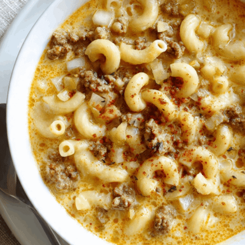 macaroni cheeseburger soup