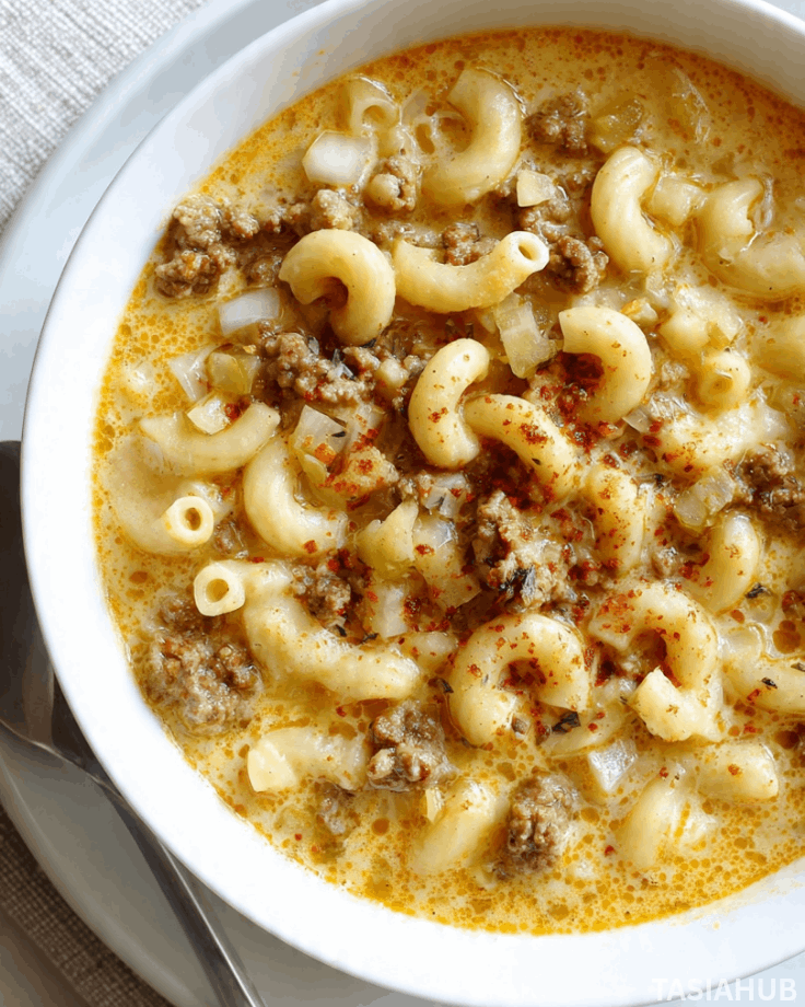 Macaroni Cheeseburger Soup