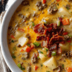 slow cooker cheeseburger soup