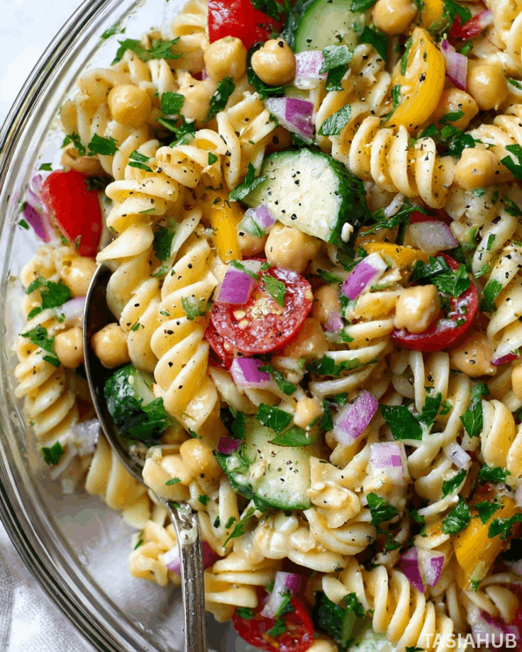 chickpea pasta salad