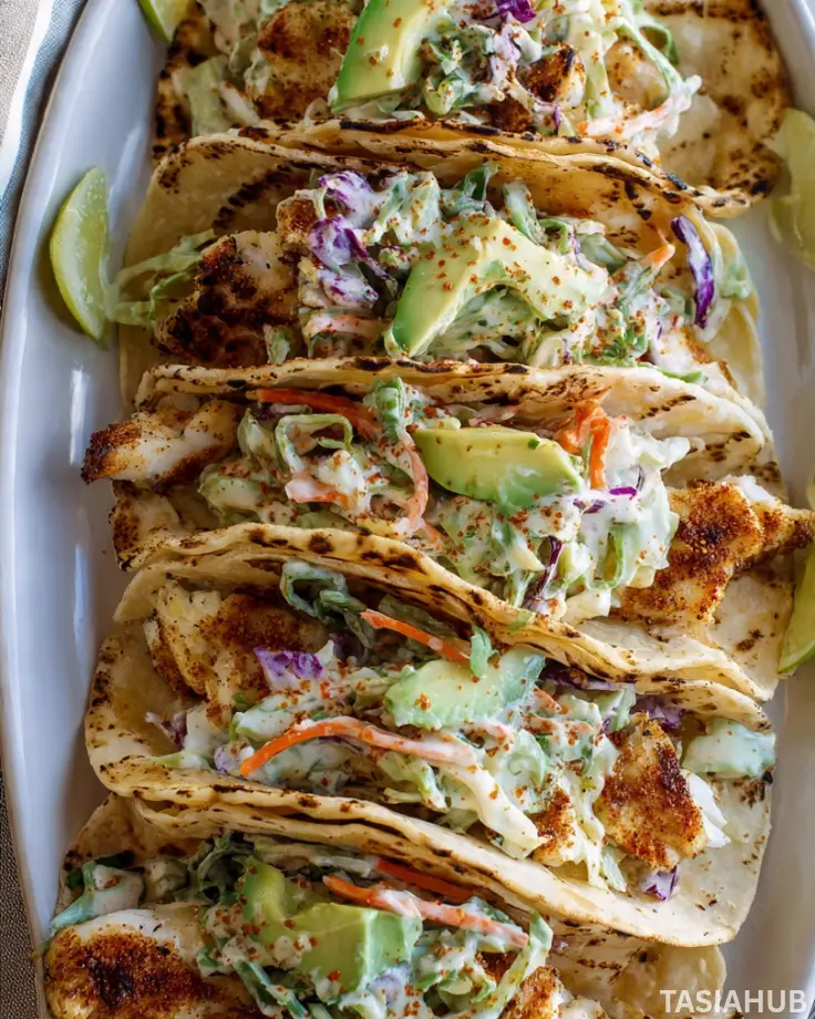 Fish Tacos with Cabbage Slaw