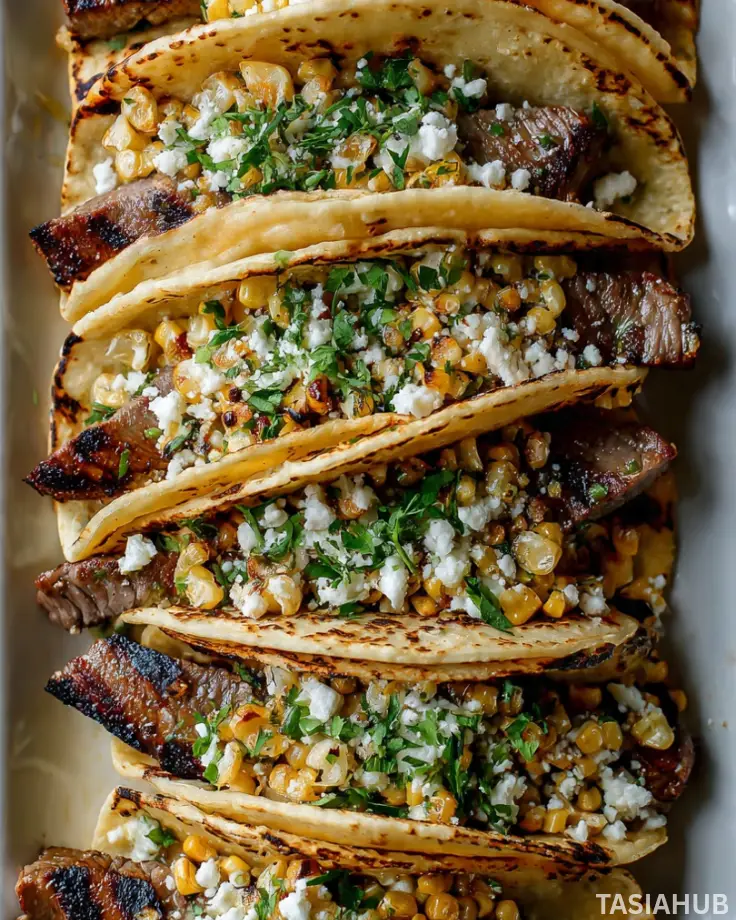 Grilled Steak Elote Tacos