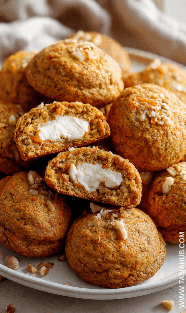 carrot cake cookies with cream cheese filling