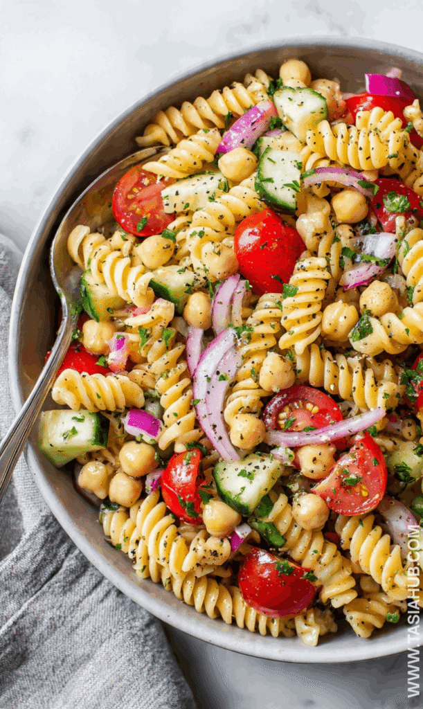 chickpea pasta salad