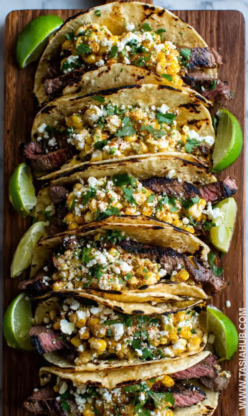 grilled steak elote tacos recipe