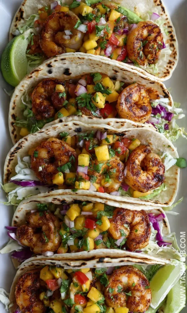 shrimp tacos with mango salsa