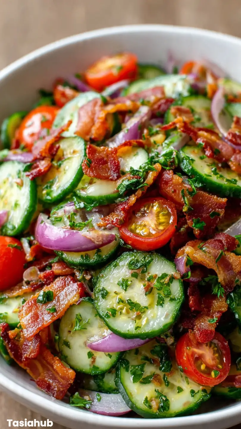 Bacon Cucumber Tomato Salad recipe