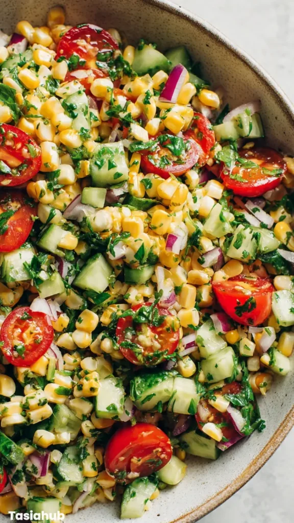 Corn Tomato Cucumber Salad recipe